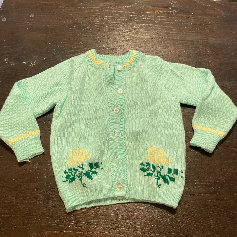 Vintage Handmade Floral Cardigan Size 3T
